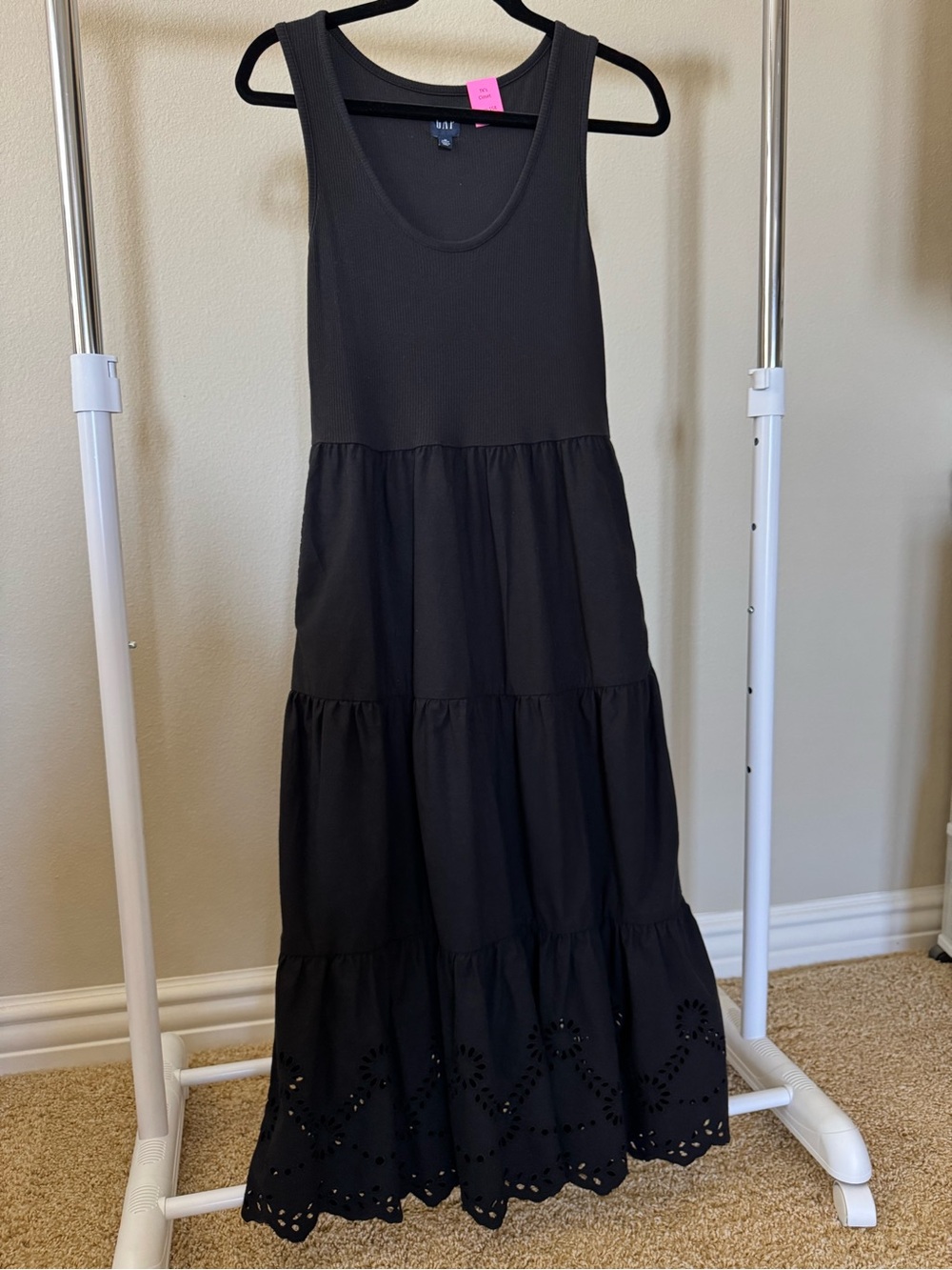 GAP Black Ribbed Tank Dress M GUC (158)